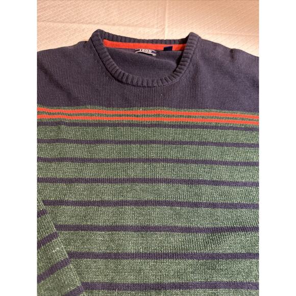 Izod Sweater Men’s‎ XXL Multicolor Stripe Long Sleeve Pullover Knit Classic - Picture 2 of 7